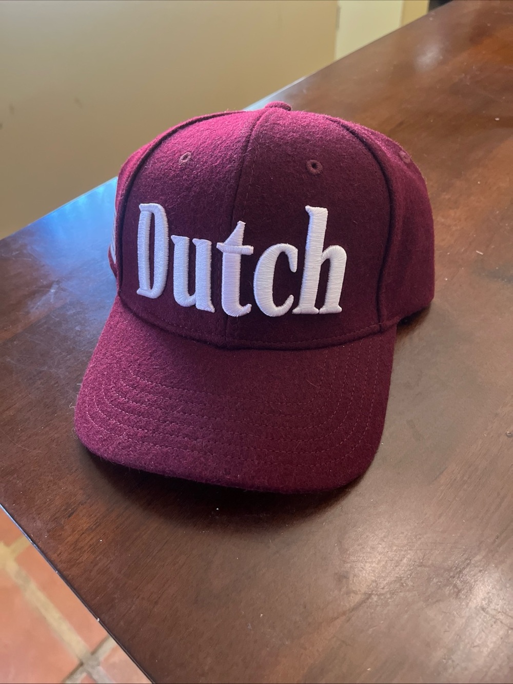 Dutch Bros Maroon Baseball Cap Unisex Solid Embroidered CHANGE THE WORLD Patch